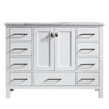 Load image into Gallery viewer, Vinnova Vanity Vinnova Gela 48&quot; Single Vanity in White  with Carrara White Marble Countertop Without Mirror