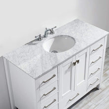 Load image into Gallery viewer, Vinnova Vanity Vinnova Gela 48&quot; Single Vanity in White  with Carrara White Marble Countertop Without Mirror
