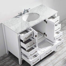 Load image into Gallery viewer, Vinnova Vanity Vinnova Gela 48&quot; Single Vanity in White  with Carrara White Marble Countertop Without Mirror
