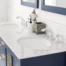 Load image into Gallery viewer, Vinnova Vanity Vinnova Gela 60&quot; Double Vanity in Royal Blue with Carrara White Marble Countertop With Mirror