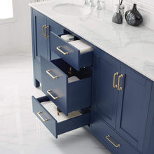 Load image into Gallery viewer, Vinnova Vanity Vinnova Gela 72&quot; Double Vanity in Royal Blue with Carrara White Marble Countertop Without Mirror