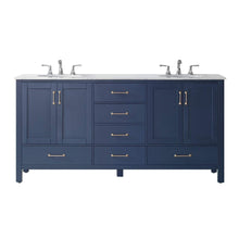 Load image into Gallery viewer, Vinnova Vanity Vinnova Gela 72&quot; Double Vanity in Royal Blue with Carrara White Marble Countertop Without Mirror