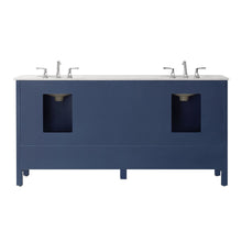 Load image into Gallery viewer, Vinnova Vanity Vinnova Gela 72&quot; Double Vanity in Royal Blue with Carrara White Marble Countertop Without Mirror