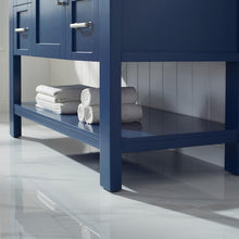 Load image into Gallery viewer, Vinnova Vanity Vinnova Grayson 48&quot; Single Vanity in Jewelry Blue and Composite Carrara White Stone Countertop With Mirror