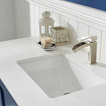 Load image into Gallery viewer, Vinnova Vanity Vinnova Grayson 48&quot; Single Vanity in Jewelry Blue and Composite Carrara White Stone Countertop With Mirror
