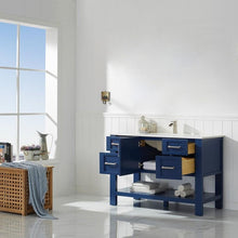 Load image into Gallery viewer, Vinnova Vanity Vinnova Grayson 48&quot; Single Vanity in Jewelry Blue and Composite Carrara White Stone Countertop Without Mirror