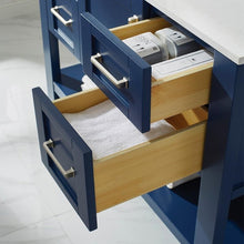 Load image into Gallery viewer, Vinnova Vanity Vinnova Grayson 48&quot; Single Vanity in Jewelry Blue and Composite Carrara White Stone Countertop Without Mirror