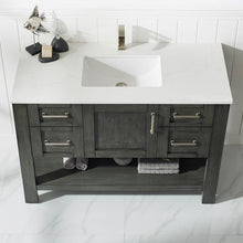 Load image into Gallery viewer, Vinnova Vanity Vinnova Grayson 48&quot; Single Vanity in Rust Black and Composite Carrara White Stone Countertop Without Mirror