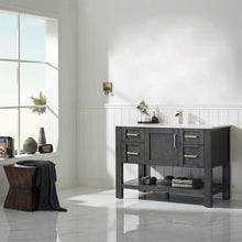 Load image into Gallery viewer, Vinnova Vanity Vinnova Grayson 48&quot; Single Vanity in Rust Black and Composite Carrara White Stone Countertop Without Mirror