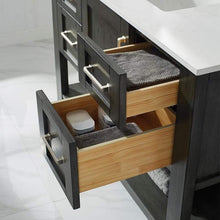 Load image into Gallery viewer, Vinnova Vanity Vinnova Grayson 48&quot; Single Vanity in Rust Black and Composite Carrara White Stone Countertop Without Mirror