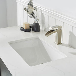 Vinnova Vanity Vinnova Grayson 48" Single Vanity in Rust Black and Composite Carrara White Stone Countertop Without Mirror