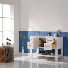 Load image into Gallery viewer, Vinnova Vanity Vinnova Grayson 48&quot; Single Vanity in White and Composite Carrara White Stone Countertop Without Mirror