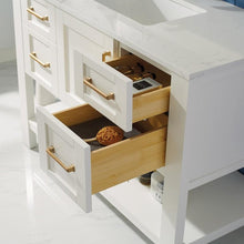 Load image into Gallery viewer, Vinnova Vanity Vinnova Grayson 48&quot; Single Vanity in White and Composite Carrara White Stone Countertop Without Mirror