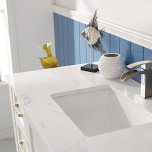 Load image into Gallery viewer, Vinnova Vanity Vinnova Grayson 48&quot; Single Vanity in White and Composite Carrara White Stone Countertop Without Mirror