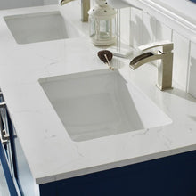 Load image into Gallery viewer, Vinnova Vanity Vinnova Grayson 60&quot; Double Vanity in Jewelry Blue and Composite Carrara White Stone Countertop With Mirror