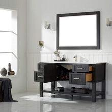 Load image into Gallery viewer, Vinnova Vanity Vinnova Grayson 60&quot; Single Vanity in Rust Black and Composite Carrara White Stone Countertop With Mirror