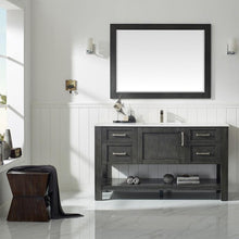 Load image into Gallery viewer, Vinnova Vanity Vinnova Grayson 60&quot; Single Vanity in Rust Black and Composite Carrara White Stone Countertop With Mirror