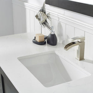 Vinnova Vanity Vinnova Grayson 60" Single Vanity in Rust Black and Composite Carrara White Stone Countertop With Mirror