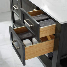 Load image into Gallery viewer, Vinnova Vanity Vinnova Grayson 60&quot; Single Vanity in Rust Black and Composite Carrara White Stone Countertop With Mirror