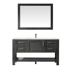 Load image into Gallery viewer, Vinnova Vanity Vinnova Grayson 60&quot; Single Vanity in Rust Black and Composite Carrara White Stone Countertop With Mirror