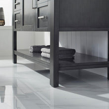 Load image into Gallery viewer, Vinnova Vanity Vinnova Grayson 60&quot; Single Vanity in Rust Black and Composite Carrara White Stone Countertop With Mirror