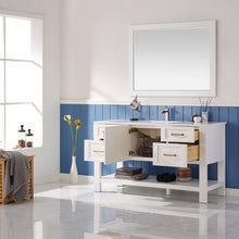 Load image into Gallery viewer, Vinnova Vanity Vinnova Grayson 60&quot; Single Vanity in White and Composite Carrara White Stone Countertop With Mirror