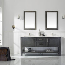 Load image into Gallery viewer, Vinnova Vanity Vinnova Grayson 72&quot; Double Vanity in Rust Black and Composite Carrara White Stone Countertop With Mirror