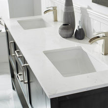 Load image into Gallery viewer, Vinnova Vanity Vinnova Grayson 72&quot; Double Vanity in Rust Black and Composite Carrara White Stone Countertop With Mirror
