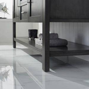 Vinnova Vanity Vinnova Grayson 72" Double Vanity in Rust Black and Composite Carrara White Stone Countertop With Mirror