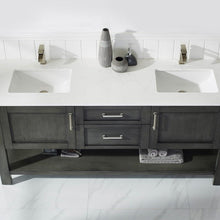 Load image into Gallery viewer, Vinnova Vanity Vinnova Grayson 72&quot; Double Vanity in Rust Black and Composite Carrara White Stone Countertop Without Mirror