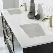 Load image into Gallery viewer, Vinnova Vanity Vinnova Grayson 72&quot; Double Vanity in Rust Black and Composite Carrara White Stone Countertop Without Mirror
