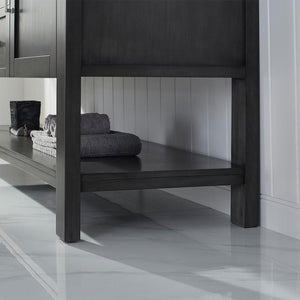 Vinnova Vanity Vinnova Grayson 72" Double Vanity in Rust Black and Composite Carrara White Stone Countertop Without Mirror
