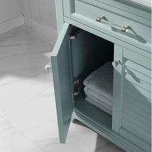 Load image into Gallery viewer, Vinnova Vanity Vinnova Lorna 30&quot; Single Vanity in Finnish Green and Composite Carrara White Stone Countertop With Mirror