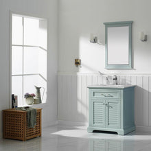 Load image into Gallery viewer, Vinnova Vanity Vinnova Lorna 30&quot; Single Vanity in Finnish Green and Composite Carrara White Stone Countertop With Mirror