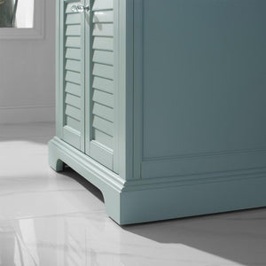 Vinnova Vanity Vinnova Lorna 30" Single Vanity in Finnish Green and Composite Carrara White Stone Countertop With Mirror