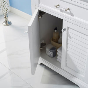 Vinnova Vanity Vinnova Lorna 30" Single Vanity in White and Composite Carrara White Stone Countertop With Mirror