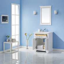 Load image into Gallery viewer, Vinnova Vanity Vinnova Lorna 30&quot; Single Vanity in White and Composite Carrara White Stone Countertop With Mirror
