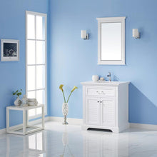 Load image into Gallery viewer, Vinnova Vanity Vinnova Lorna 30&quot; Single Vanity in White and Composite Carrara White Stone Countertop With Mirror