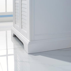 Vinnova Vanity Vinnova Lorna 30" Single Vanity in White and Composite Carrara White Stone Countertop With Mirror