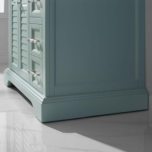 Vinnova Vanity Vinnova Lorna 36" Single Vanity in Finnish Green and Composite Carrara White Stone Countertop Without Mirror