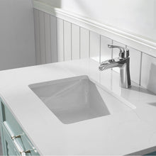 Load image into Gallery viewer, Vinnova Vanity Vinnova Lorna 36&quot; Single Vanity in Finnish Green and Composite Carrara White Stone Countertop Without Mirror