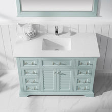 Load image into Gallery viewer, Vinnova Vanity Vinnova Lorna 48&quot; Single Vanity in Finnish Green and Composite Carrara White Stone Countertop With Mirror