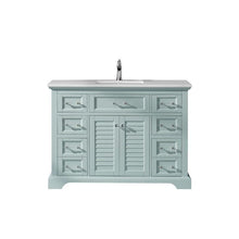 Load image into Gallery viewer, Vinnova Vanity Vinnova Lorna 48&quot; Single Vanity in Finnish Green and Composite Carrara White Stone Countertop Without Mirror