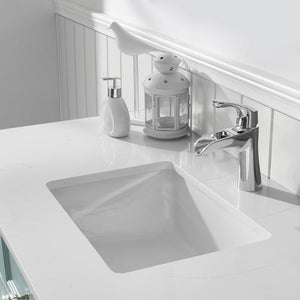 Vinnova Vanity Vinnova Lorna 48" Single Vanity in Finnish Green and Composite Carrara White Stone Countertop Without Mirror