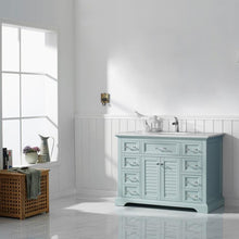 Load image into Gallery viewer, Vinnova Vanity Vinnova Lorna 48&quot; Single Vanity in Finnish Green and Composite Carrara White Stone Countertop Without Mirror