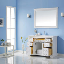 Load image into Gallery viewer, Vinnova Vanity Vinnova Lorna 48&quot; Single Vanity in White and Composite Carrara White Stone Countertop With Mirror