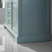 Load image into Gallery viewer, Vinnova Vanity Vinnova Lorna 60&quot; Double Vanity in Finnish Green and Composite Carrara White Stone Countertop Without Mirror