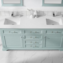 Load image into Gallery viewer, Vinnova Vanity Vinnova Lorna 72&quot; Double Vanity in Finnish Green and Composite Carrara White Stone Countertop With Mirror