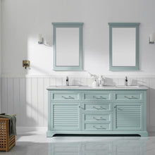 Load image into Gallery viewer, Vinnova Vanity Vinnova Lorna 72&quot; Double Vanity in Finnish Green and Composite Carrara White Stone Countertop With Mirror