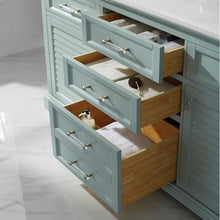 Load image into Gallery viewer, Vinnova Vanity Vinnova Lorna 72&quot; Double Vanity in Finnish Green and Composite Carrara White Stone Countertop With Mirror